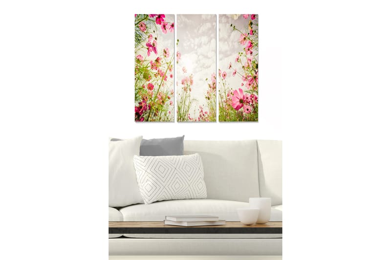 Canvastaulu Floral 3-pak Monivärinen - 20x50 cm - Sisustustuotteet - Seinäkoristeet