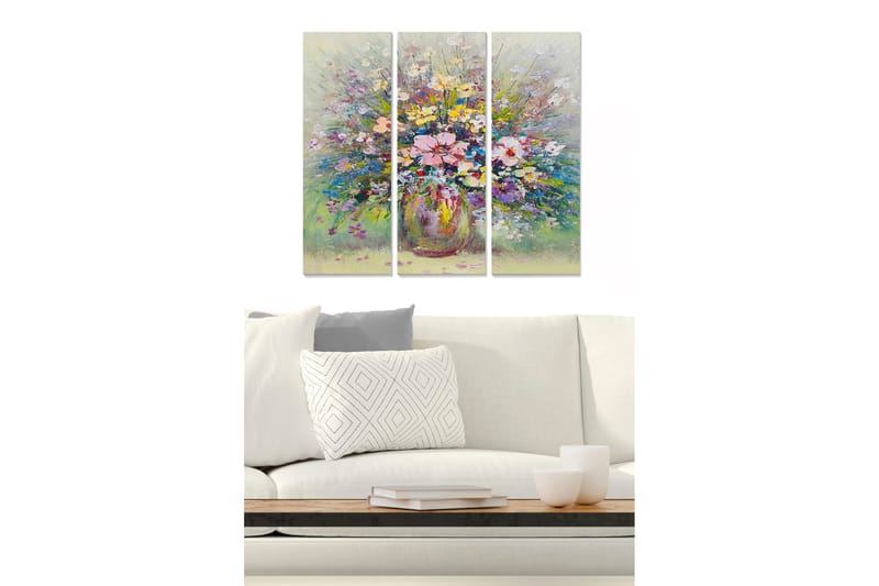 Canvastaulu Floral 3-pak Monivärinen - 20x50 cm - Sisustustuotteet - Seinäkoristeet