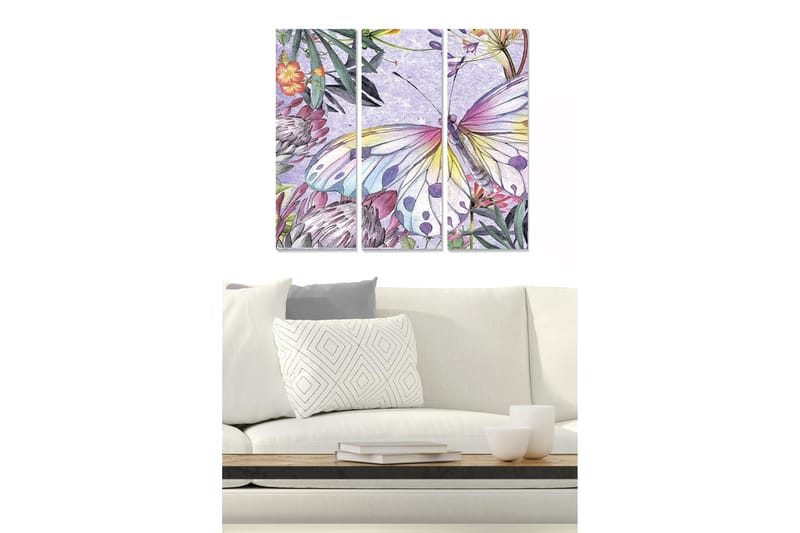 Canvastaulu Floral 3-pak Monivärinen - 20x50 cm - Sisustustuotteet - Seinäkoristeet
