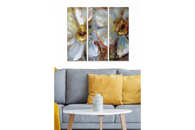 Canvastaulu Floral 3-pak Monivärinen - 20x50 cm - Sisustustuotteet - Seinäkoristeet