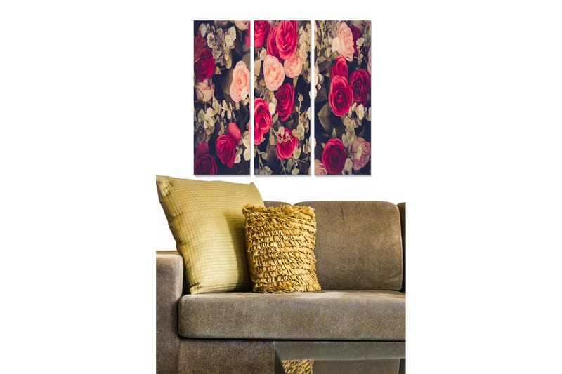 Canvastaulu Floral 3-pak Monivärinen - 20x50 cm - Sisustustuotteet - Seinäkoristeet