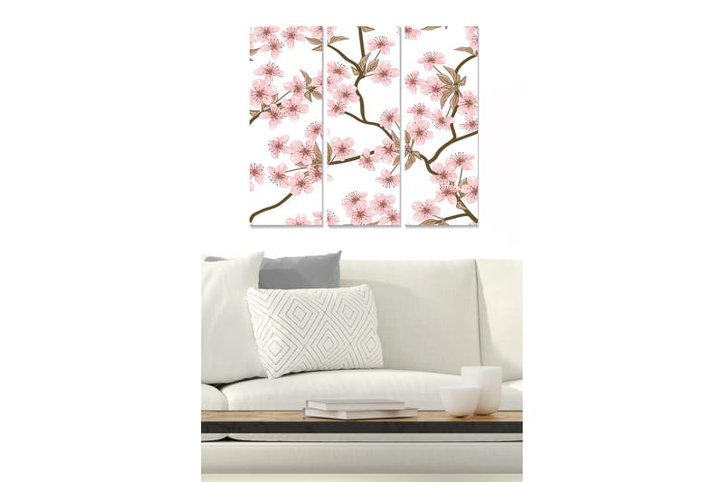 Canvastaulu Floral 3-pak Monivärinen - 20x50 cm - Sisustustuotteet - Seinäkoristeet