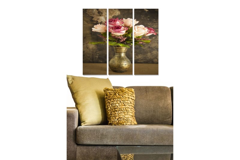 Canvastaulu Floral 3-pak Monivärinen - 20x50 cm - Sisustustuotteet - Seinäkoristeet