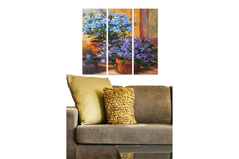 Canvastaulu Floral 3-pak Monivärinen - 20x50 cm - Sisustustuotteet - Seinäkoristeet