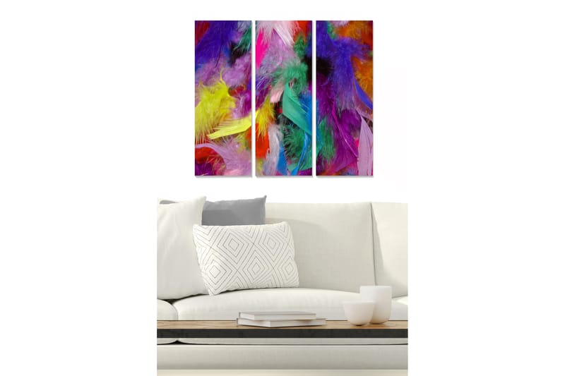 Canvastaulu Floral 3-pak Monivärinen - 20x50 cm - Sisustustuotteet - Seinäkoristeet