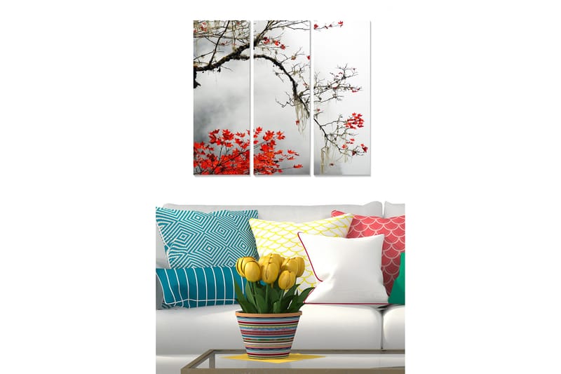 Canvastaulu Floral 3-pak Monivärinen - 20x50 cm - Sisustustuotteet - Seinäkoristeet