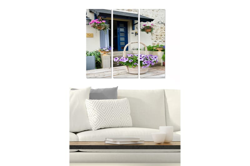 Canvastaulu Floral 3-pak Monivärinen - 20x50 cm - Sisustustuotteet - Seinäkoristeet