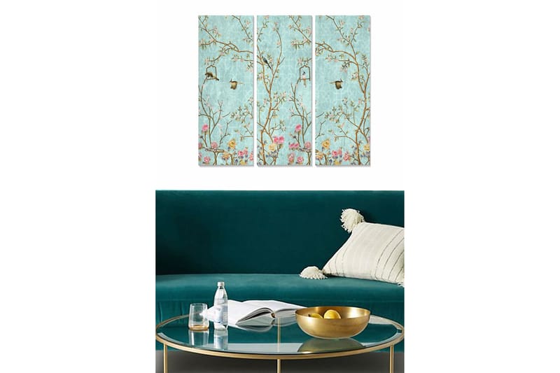 Canvastaulu Floral 3-pak Monivärinen - 20x50 cm - Sisustustuotteet - Seinäkoristeet