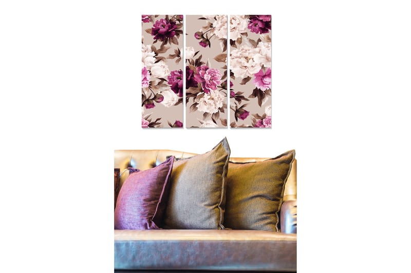 Canvastaulu Floral 3-pak Monivärinen - 20x50 cm - Sisustustuotteet - Seinäkoristeet