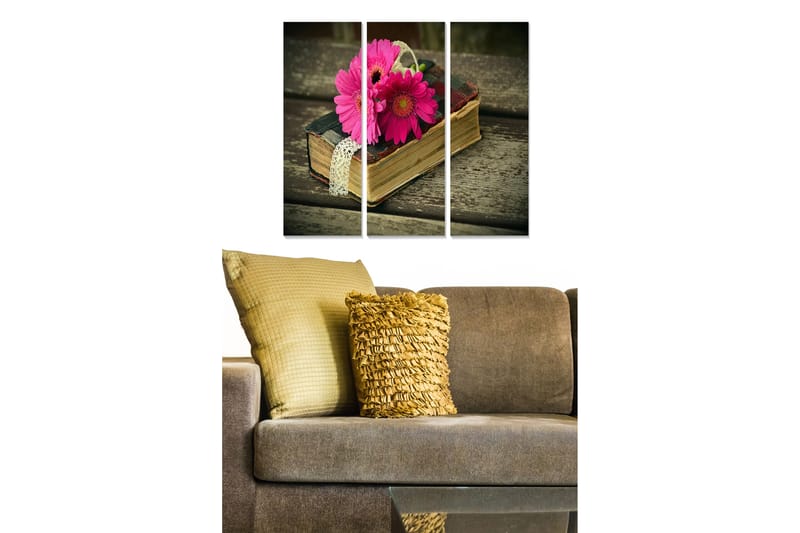 Canvastaulu Floral 3-pak Monivärinen - 20x50 cm - Sisustustuotteet - Seinäkoristeet