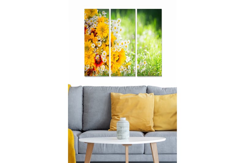 Canvastaulu Floral 3-pak Monivärinen - 20x50 cm - Sisustustuotteet - Seinäkoristeet