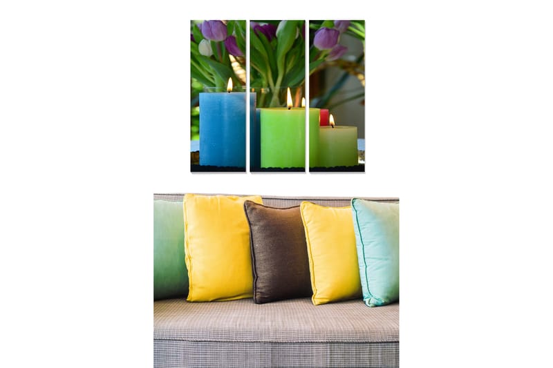Canvastaulu Floral 3-pak Monivärinen - 20x50 cm - Sisustustuotteet - Seinäkoristeet