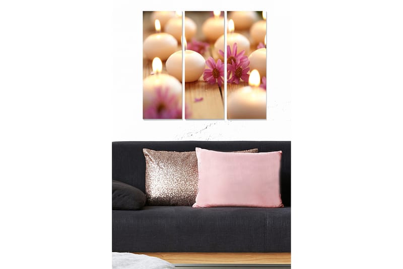 Canvastaulu Floral 3-pak Monivärinen - 20x50 cm - Sisustustuotteet - Seinäkoristeet