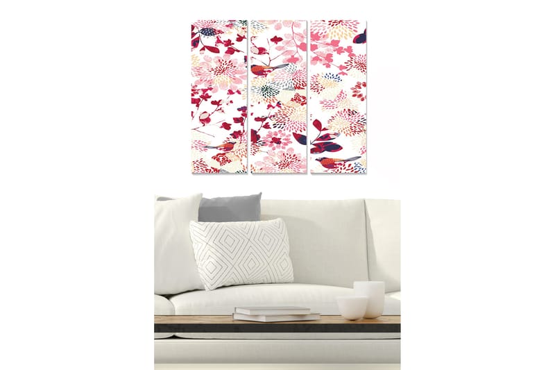Canvastaulu Floral 3-pak Monivärinen - 20x50 cm - Sisustustuotteet - Seinäkoristeet