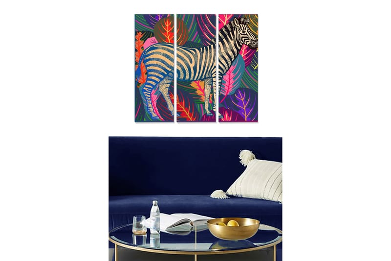 Canvastaulu Floral 3-pak Monivärinen - 20x50 cm - Sisustustuotteet - Seinäkoristeet