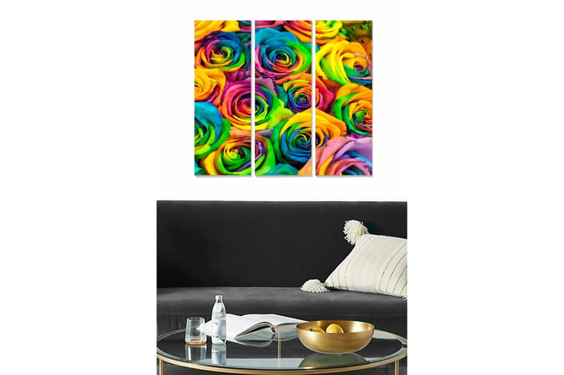 Canvastaulu Floral 3-pak Monivärinen - 20x50 cm - Sisustustuotteet - Seinäkoristeet