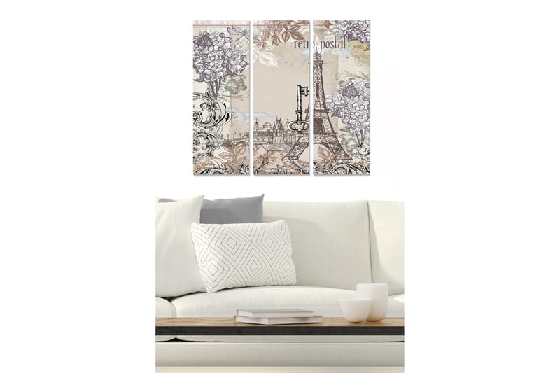 Canvastaulu Floral 3-pak Monivärinen - 20x50 cm - Sisustustuotteet - Seinäkoristeet