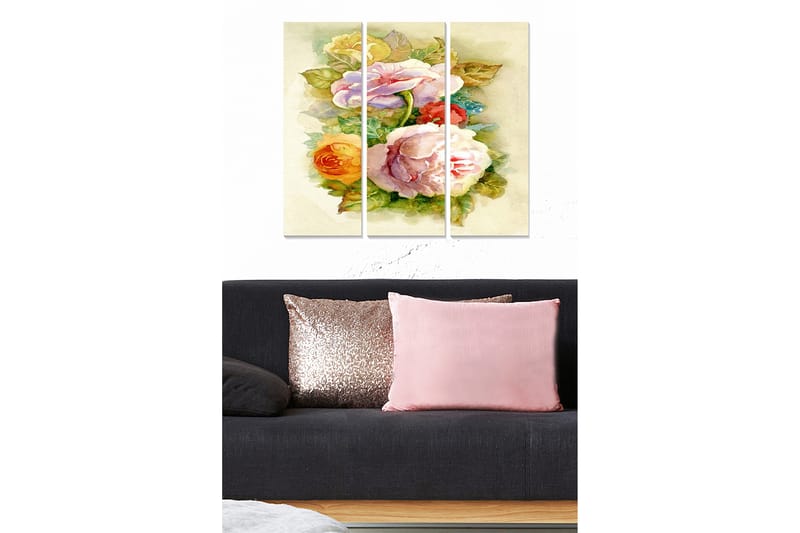 Canvastaulu Floral 3-pak Monivärinen - 20x50 cm - Sisustustuotteet - Seinäkoristeet