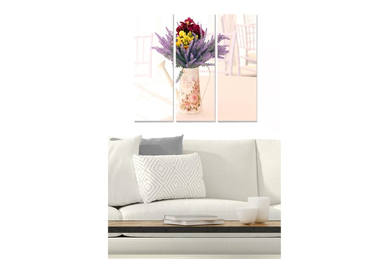Canvastaulu Floral 3-pak Monivärinen - 20x50 cm - Sisustustuotteet - Seinäkoristeet