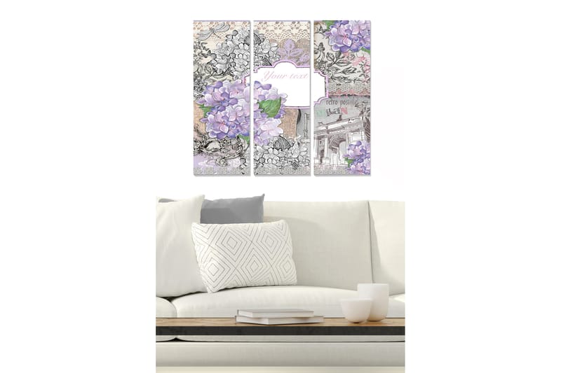 Canvastaulu Floral 3-pak Monivärinen - 20x50 cm - Sisustustuotteet - Seinäkoristeet