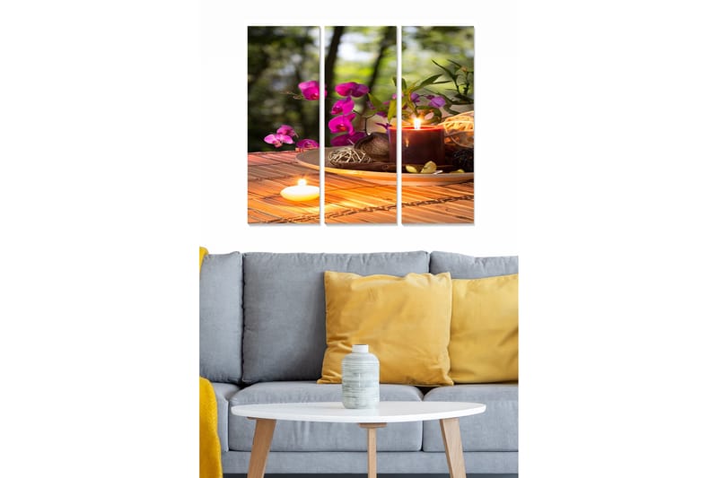 Canvastaulu Floral 3-pak Monivärinen - 20x50 cm - Sisustustuotteet - Seinäkoristeet