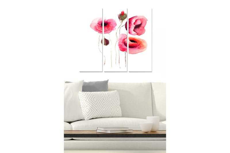 Canvastaulu Floral 3-pak Monivärinen - 20x50 cm - Sisustustuotteet - Seinäkoristeet
