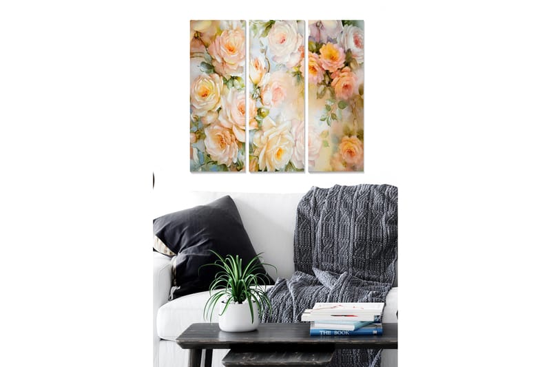 Canvastaulu Floral 3-pak Monivärinen - 20x50 cm - Sisustustuotteet - Seinäkoristeet