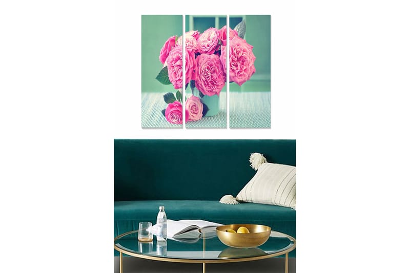 Canvastaulu Floral 3-pak Monivärinen - 20x50 cm - Sisustustuotteet - Seinäkoristeet