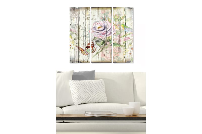 Canvastaulu Floral 3-pak Monivärinen - 20x50 cm - Sisustustuotteet - Seinäkoristeet