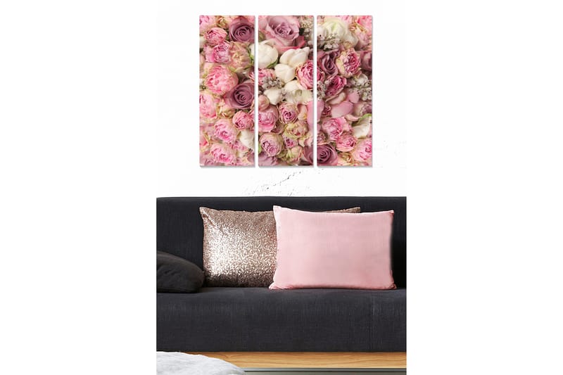 Canvastaulu Floral 3-pak Monivärinen - 20x50 cm - Sisustustuotteet - Seinäkoristeet