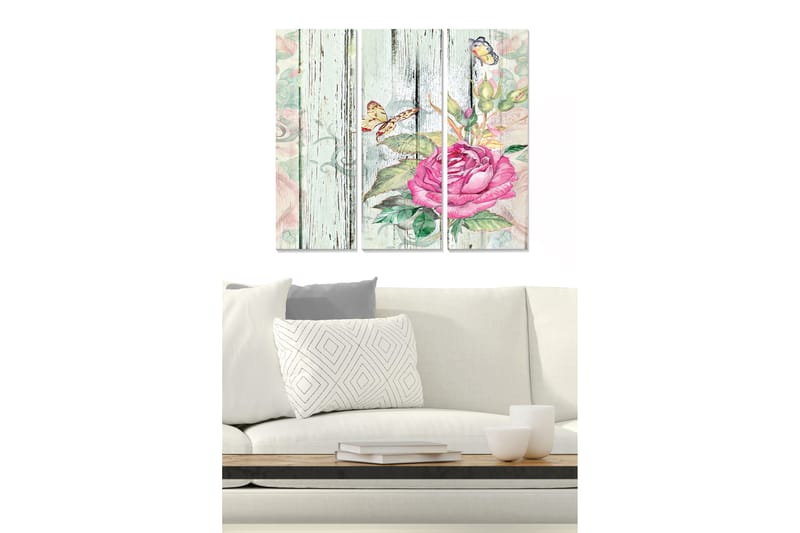 Canvastaulu Floral 3-pak Monivärinen - 20x50 cm - Sisustustuotteet - Seinäkoristeet