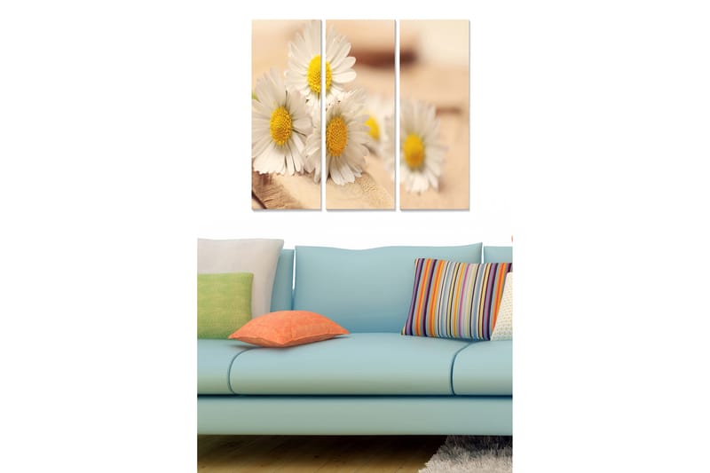 Canvastaulu Floral 3-pak Monivärinen - 20x50 cm - Sisustustuotteet - Seinäkoristeet