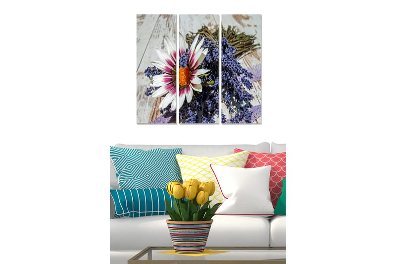 Canvastaulu Floral 3-pak Monivärinen - 20x50 cm - Sisustustuotteet - Seinäkoristeet