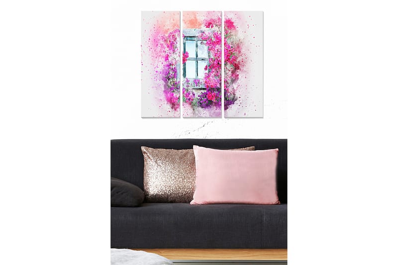 Canvastaulu Floral 3-pak Monivärinen - 20x50 cm - Sisustustuotteet - Seinäkoristeet