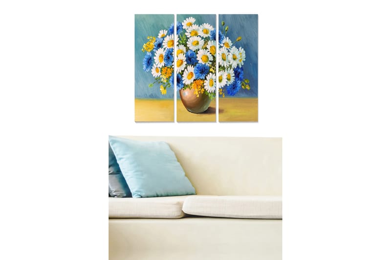 Canvastaulu Floral 3-pak Monivärinen - 20x50 cm - Sisustustuotteet - Seinäkoristeet