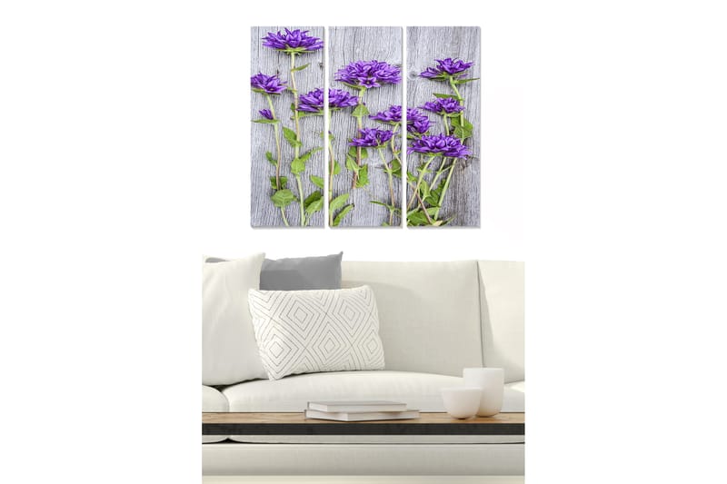 Canvastaulu Floral 3-pak Monivärinen - 20x50 cm - Sisustustuotteet - Seinäkoristeet