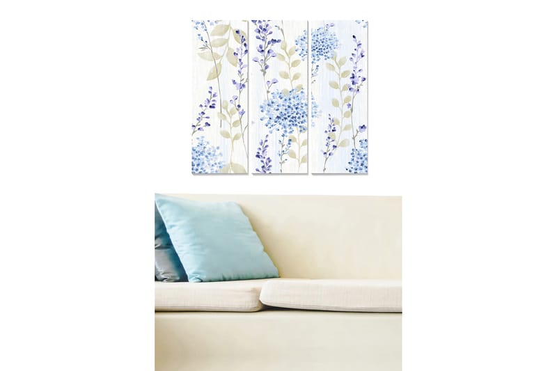Canvastaulu Floral 3-pak Monivärinen - 20x50 cm - Sisustustuotteet - Seinäkoristeet