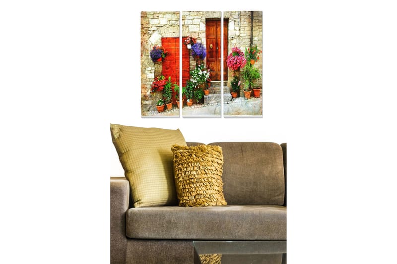 Canvastaulu Floral 3-pak Monivärinen - 20x50 cm - Sisustustuotteet - Seinäkoristeet