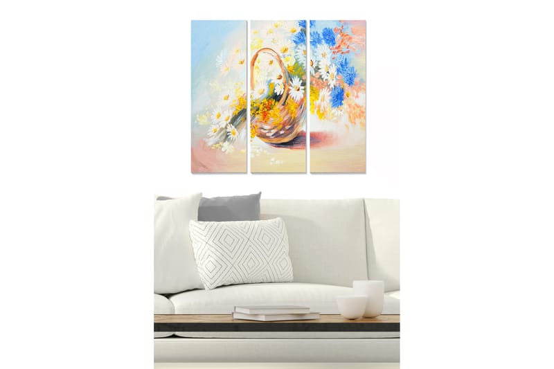 Canvastaulu Floral 3-pak Monivärinen - 20x50 cm - Sisustustuotteet - Seinäkoristeet