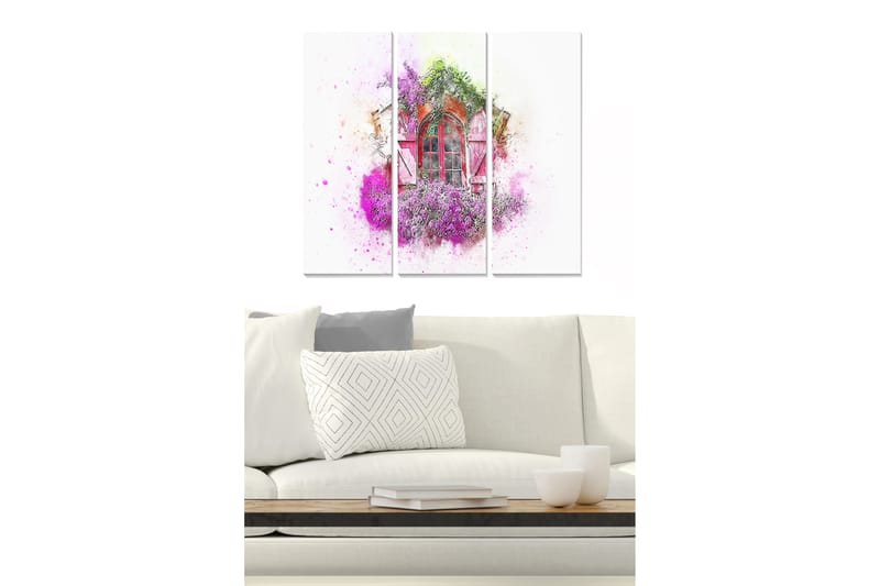 Canvastaulu Floral 3-pak Monivärinen - 20x50 cm - Sisustustuotteet - Seinäkoristeet