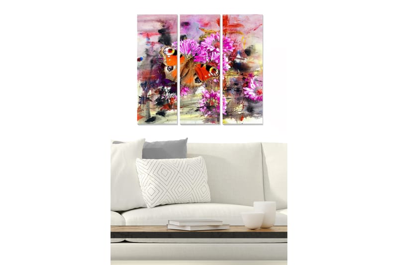 Canvastaulu Floral 3-pak Monivärinen - 20x50 cm - Sisustustuotteet - Seinäkoristeet