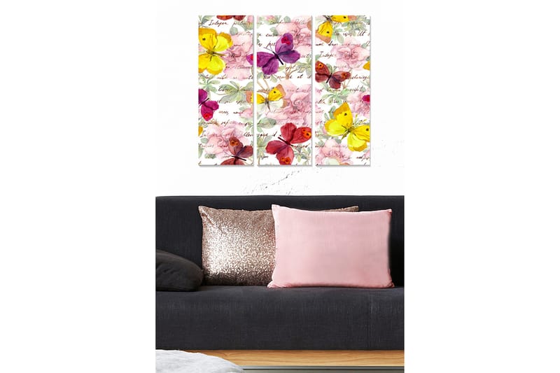 Canvastaulu Floral 3-pak Monivärinen - 20x50 cm - Sisustustuotteet - Seinäkoristeet