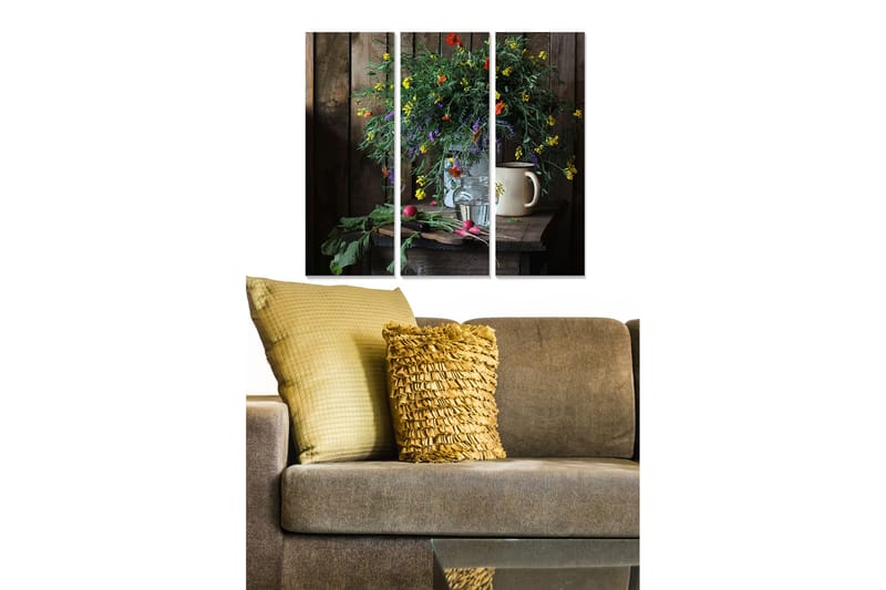 Canvastaulu Floral 3-pak Monivärinen - 20x50 cm - Sisustustuotteet - Seinäkoristeet