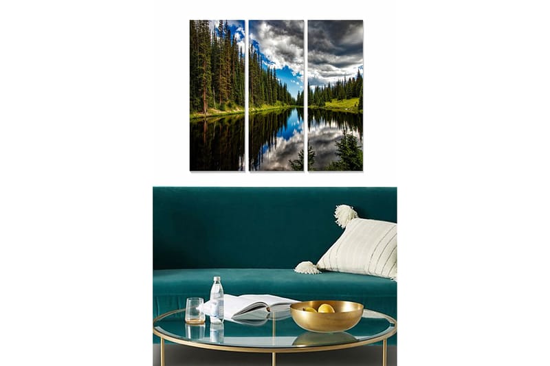 Canvastaulu Floral 3-pak Monivärinen, 20x50 cm