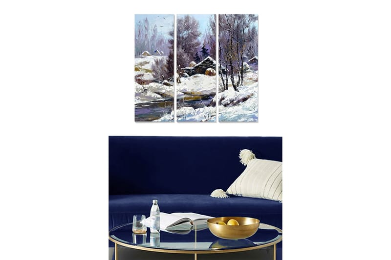 Canvastaulu Floral 3-pak Monivärinen, 20x50 cm