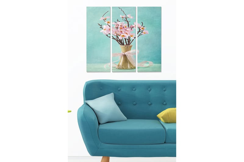 Canvastaulu Floral 3-pak Monivärinen, 20x50 cm