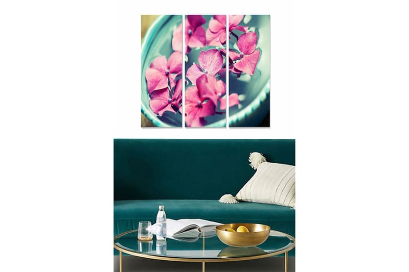 Canvastaulu Floral 3-pak Monivärinen, 20x50 cm