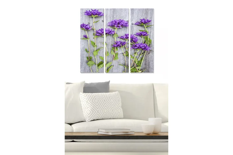 Canvastaulu Floral 3-pak Monivärinen, 20x50 cm