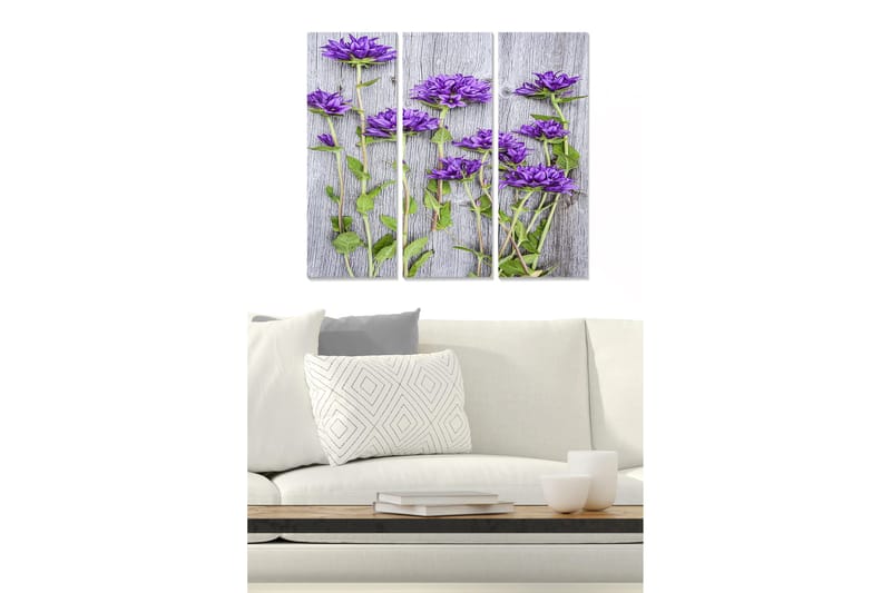 Canvastaulu Floral 3-pak Monivärinen, 20x50 cm