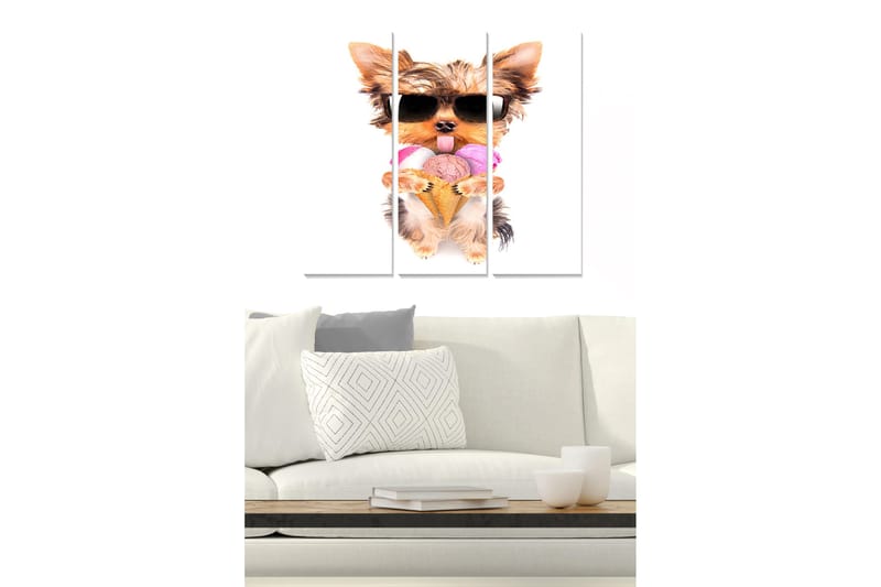 Canvastaulu Floral 3-pak Monivärinen, 20x50 cm